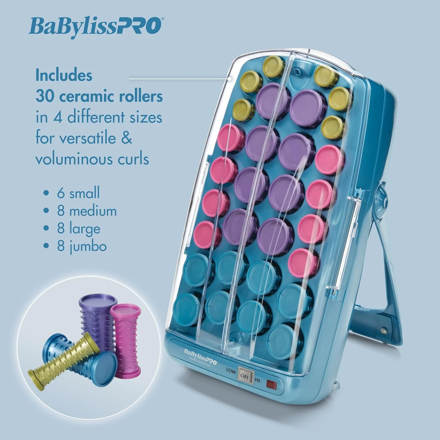 BaBylissPRO Nano Titanium 30pc Ionic Roller Hair Setter (BABNTHS40) - Image 5