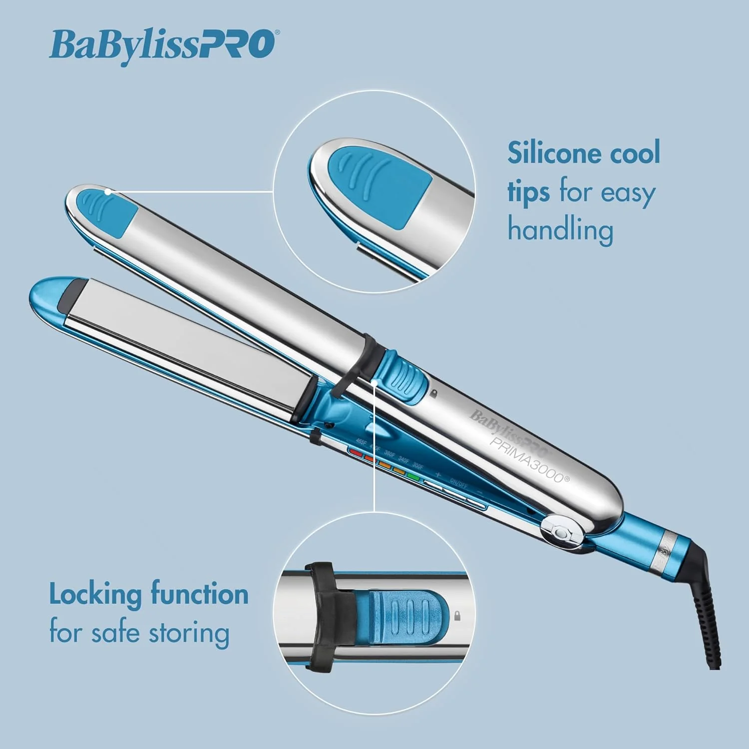 BaBylissPRO Nano Titanium Prima 3000 Flat Iron - 1.25" (BNT3000TUC) - Image 7