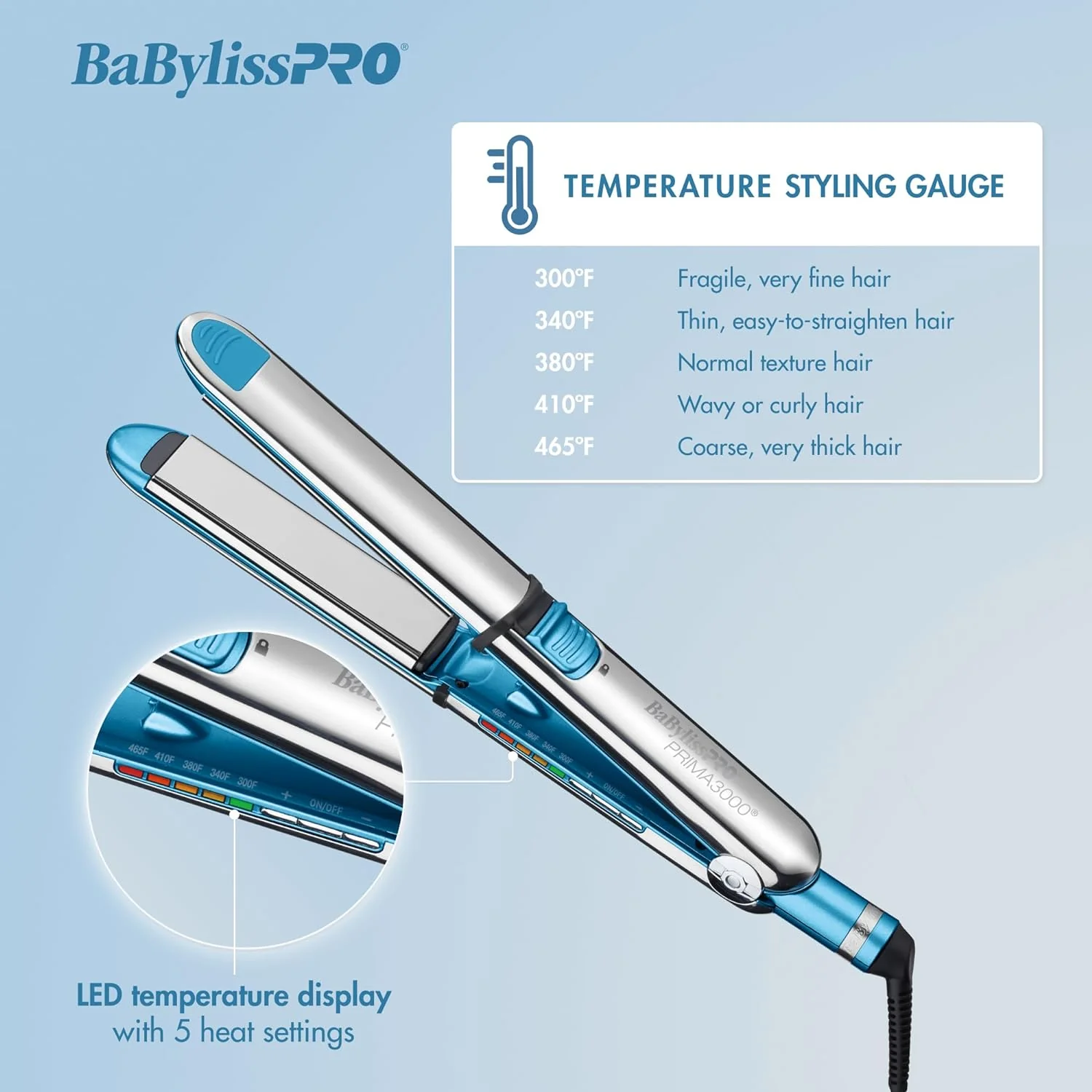 BaBylissPRO Nano Titanium Prima 3000 Flat Iron - 1.25" (BNT3000TUC) - Image 8