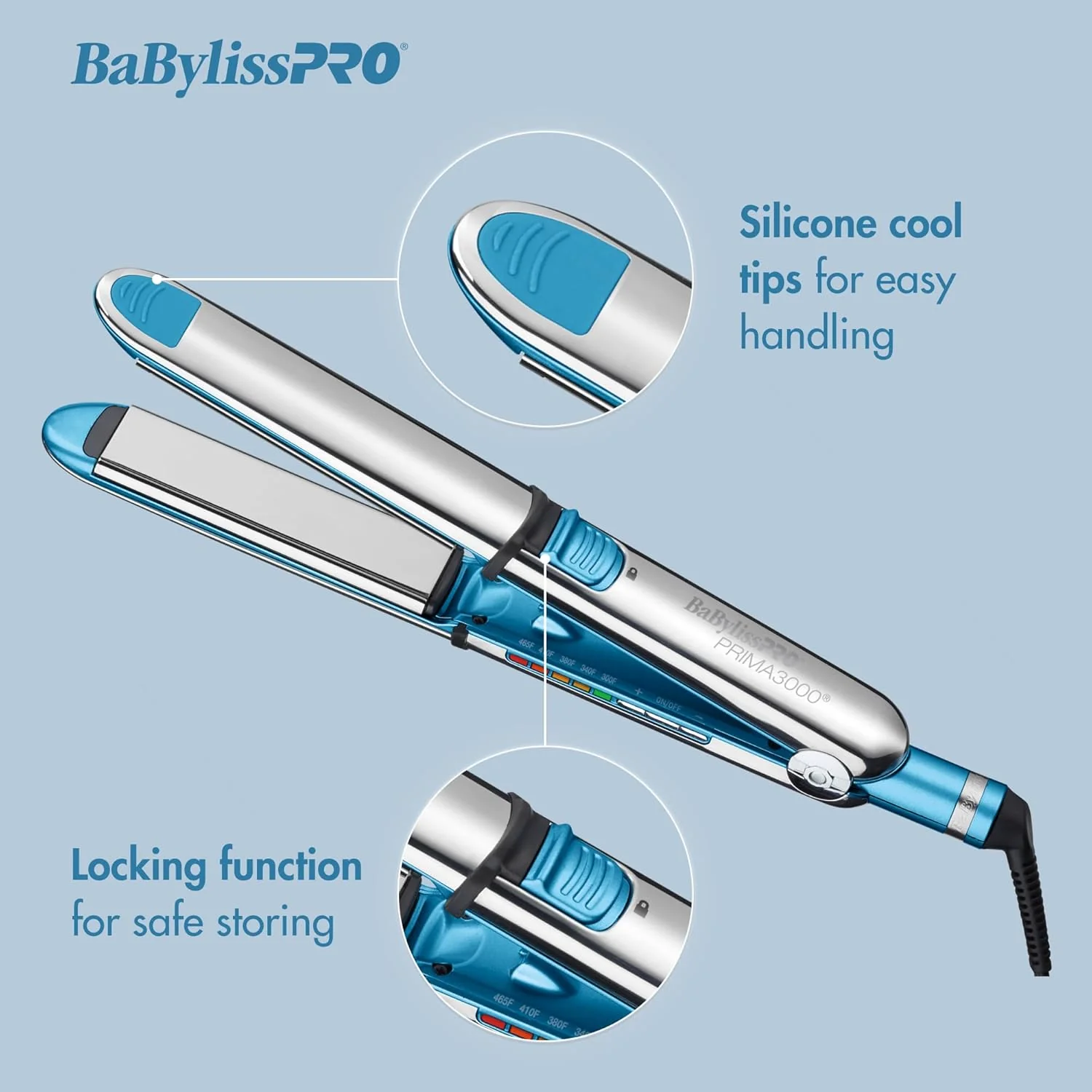 BaBylissPRO Nano Titanium Prima 3100 Flat Iron - 1" (BNT3100TUC) - Image 8