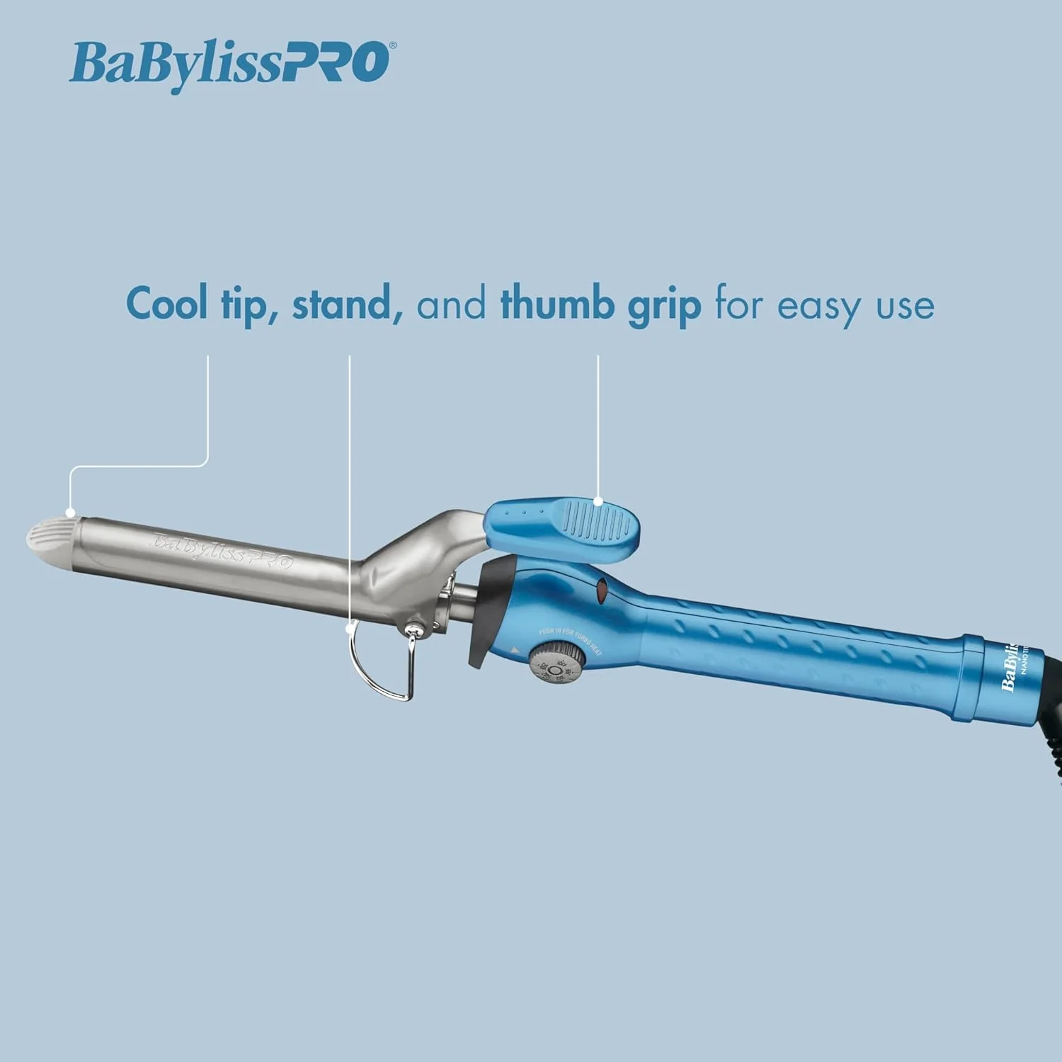 BaBylissPRO Nano Titanium Spring Curling Iron 1.25" (BNT125S) - Image 3