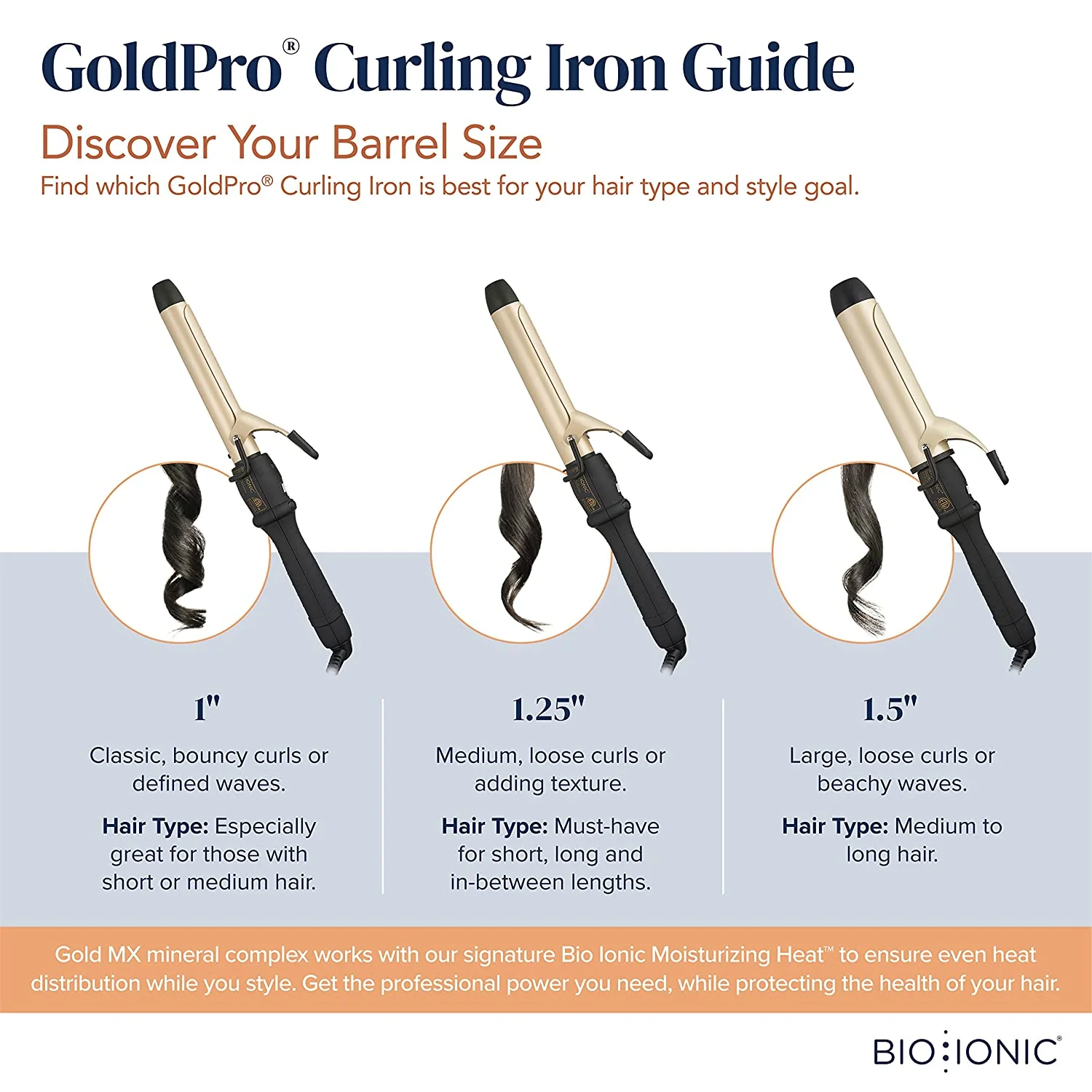 Bio Ionic GoldPro Curling Iron (Choose size) - Image 5