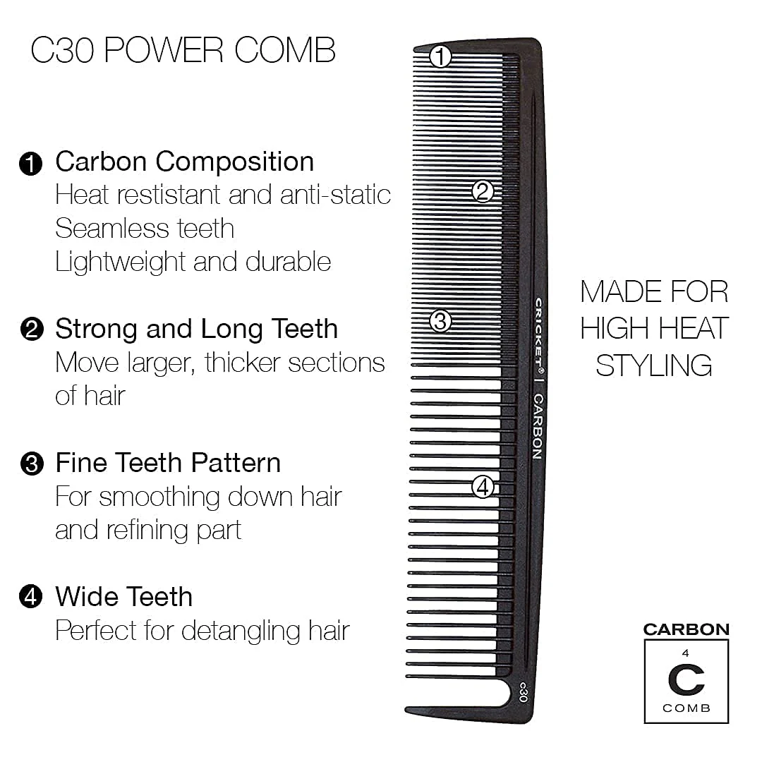 Cricket Carbon Static-Free & Heat Resistant Cutting Comb - Image 10