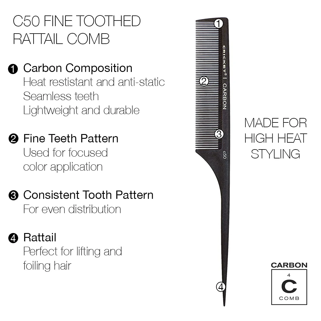 Cricket Carbon Static-Free & Heat Resistant Cutting Comb - Image 14