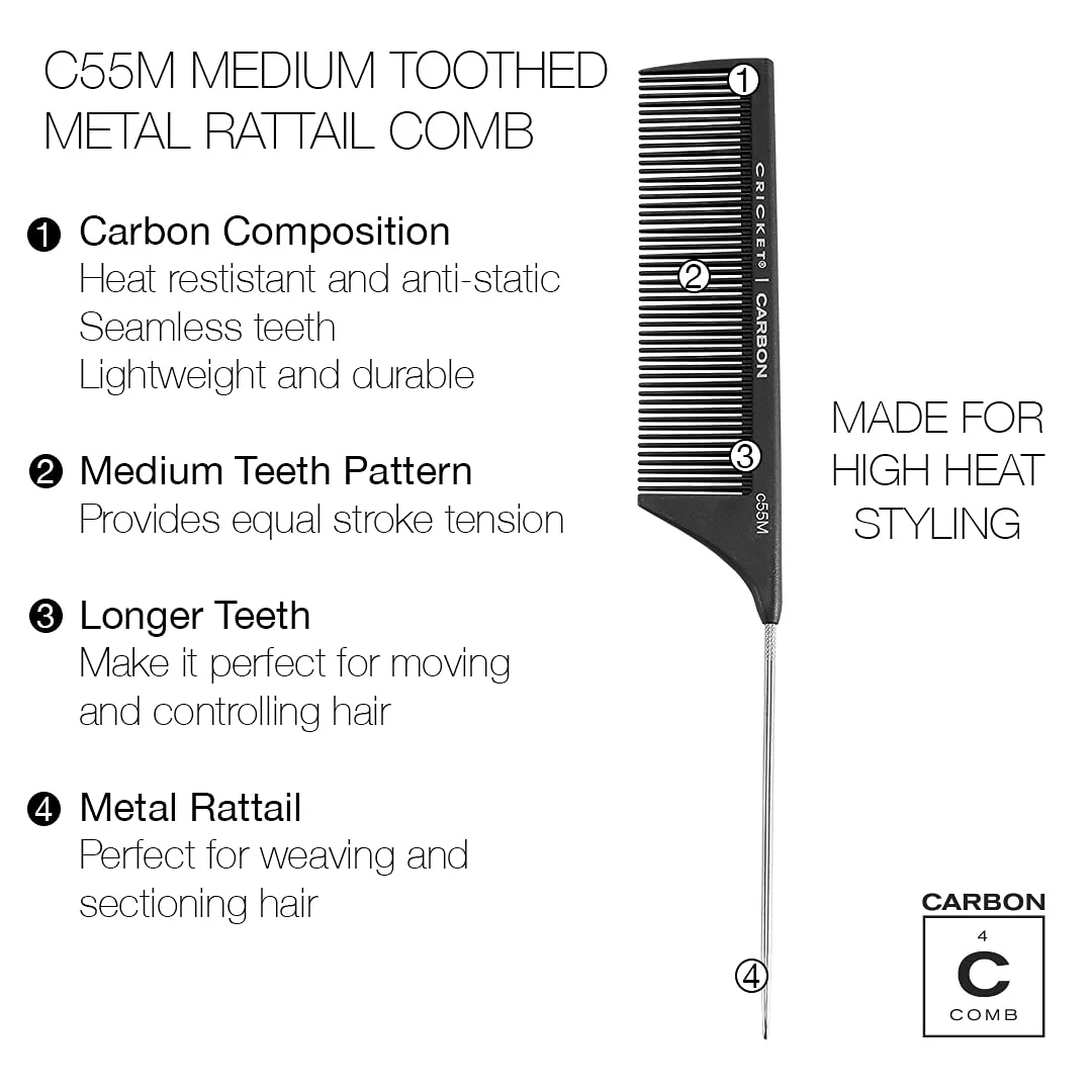 Cricket Carbon Static-Free & Heat Resistant Cutting Comb - Image 22