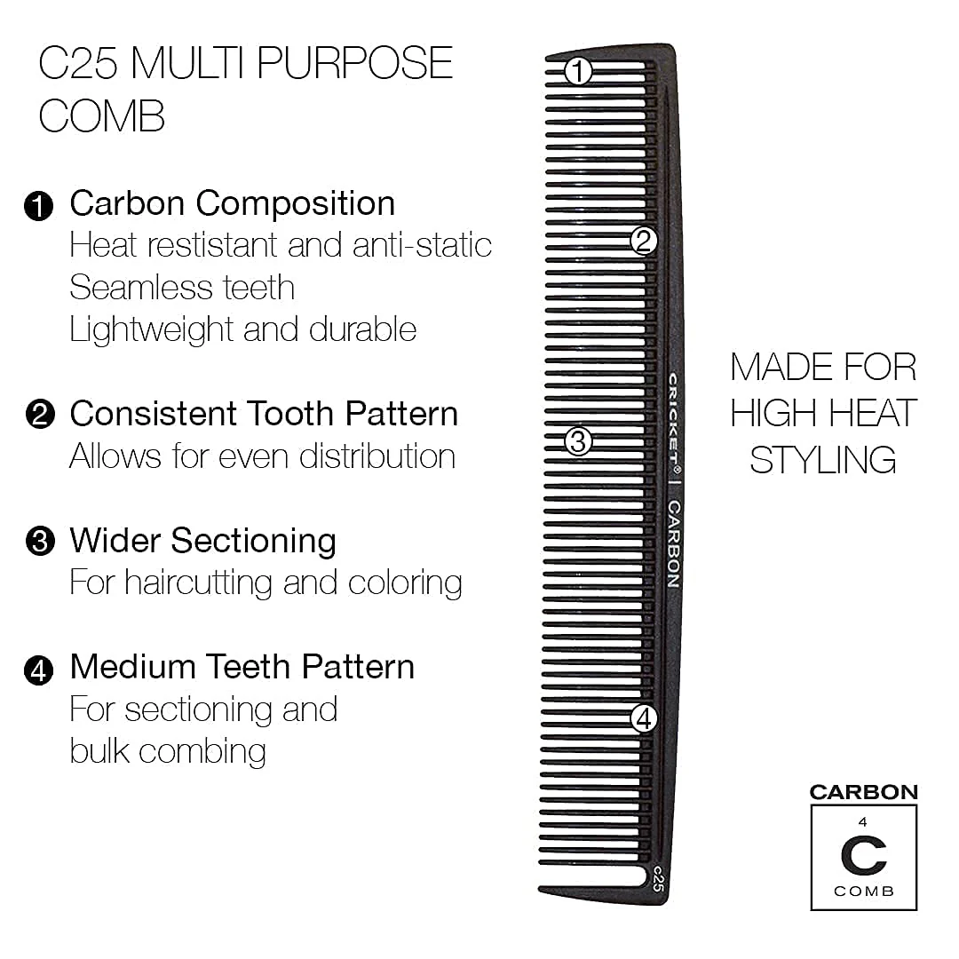 Cricket Carbon Static-Free & Heat Resistant Cutting Comb - Image 6