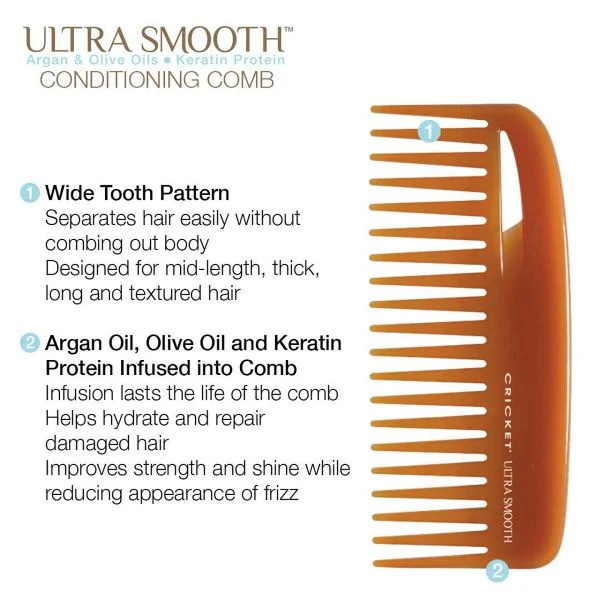 Cricket Ultra Smooth Argan, Olive & Keratin Infused Comb - Image 14