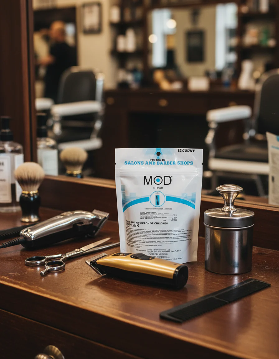 MOD Clean Eco-Friendly Salon & Barbershop Disinfectant, Fungicide & Virucide Water-Soluble Pods - Blue (32 pack) - Image 4