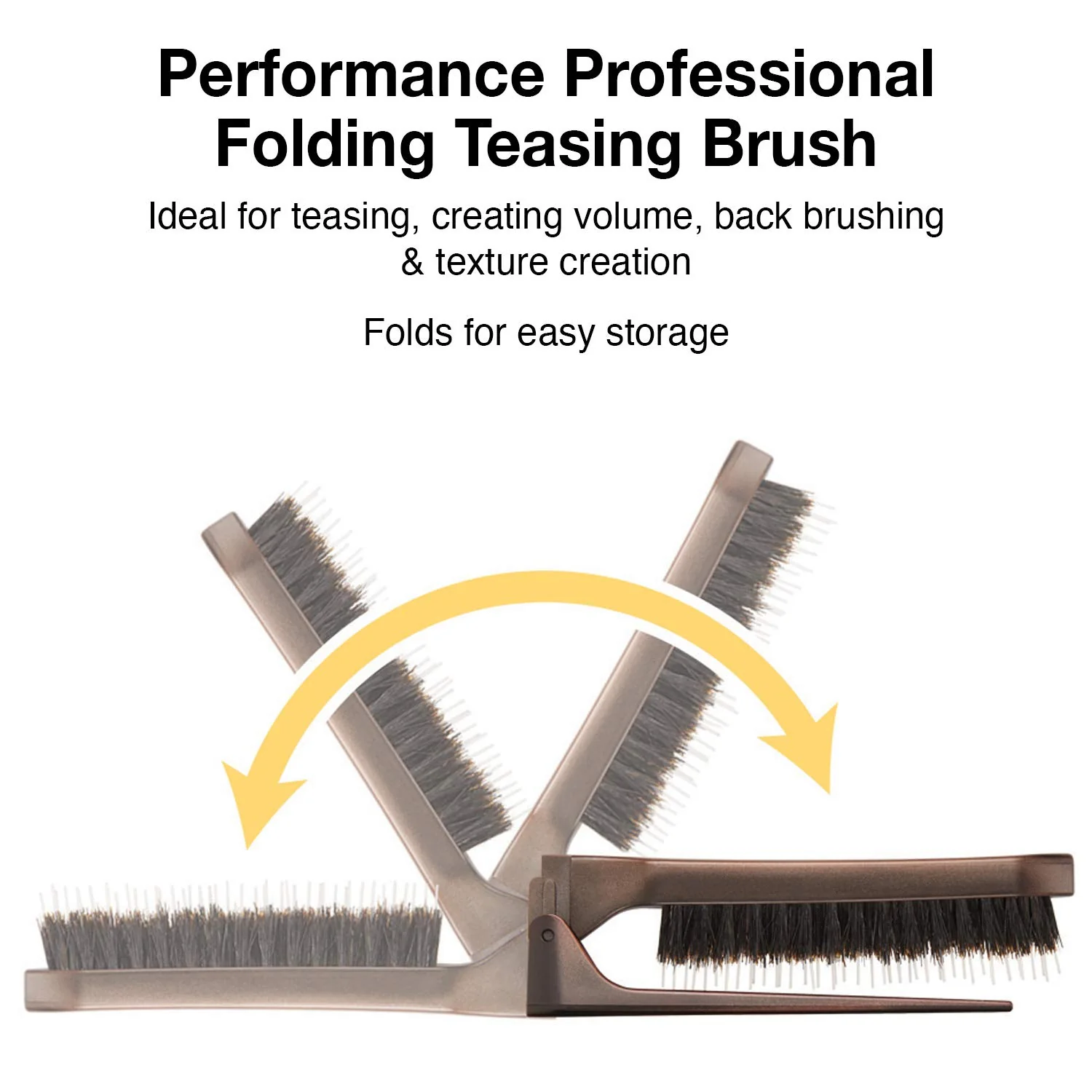Olivia Garden Style Up High Performance Professional Folding Teasing Brush (STU) - Image 7