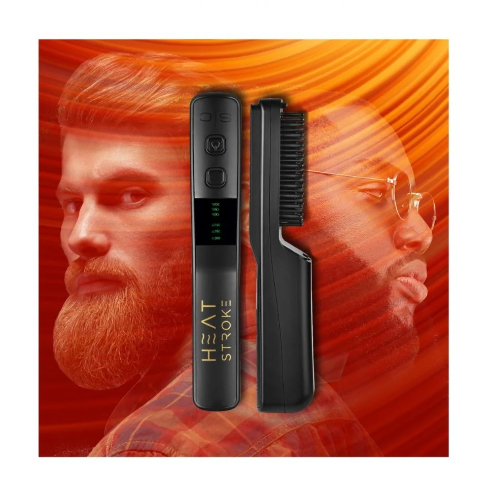 StyleCraft Heat Stroke Cordless Beard & Styling Hot Brush - Black - Image 3