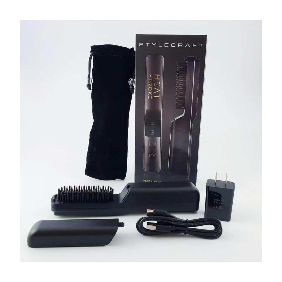 StyleCraft Heat Stroke Cordless Beard & Styling Hot Brush - Black - Image 5