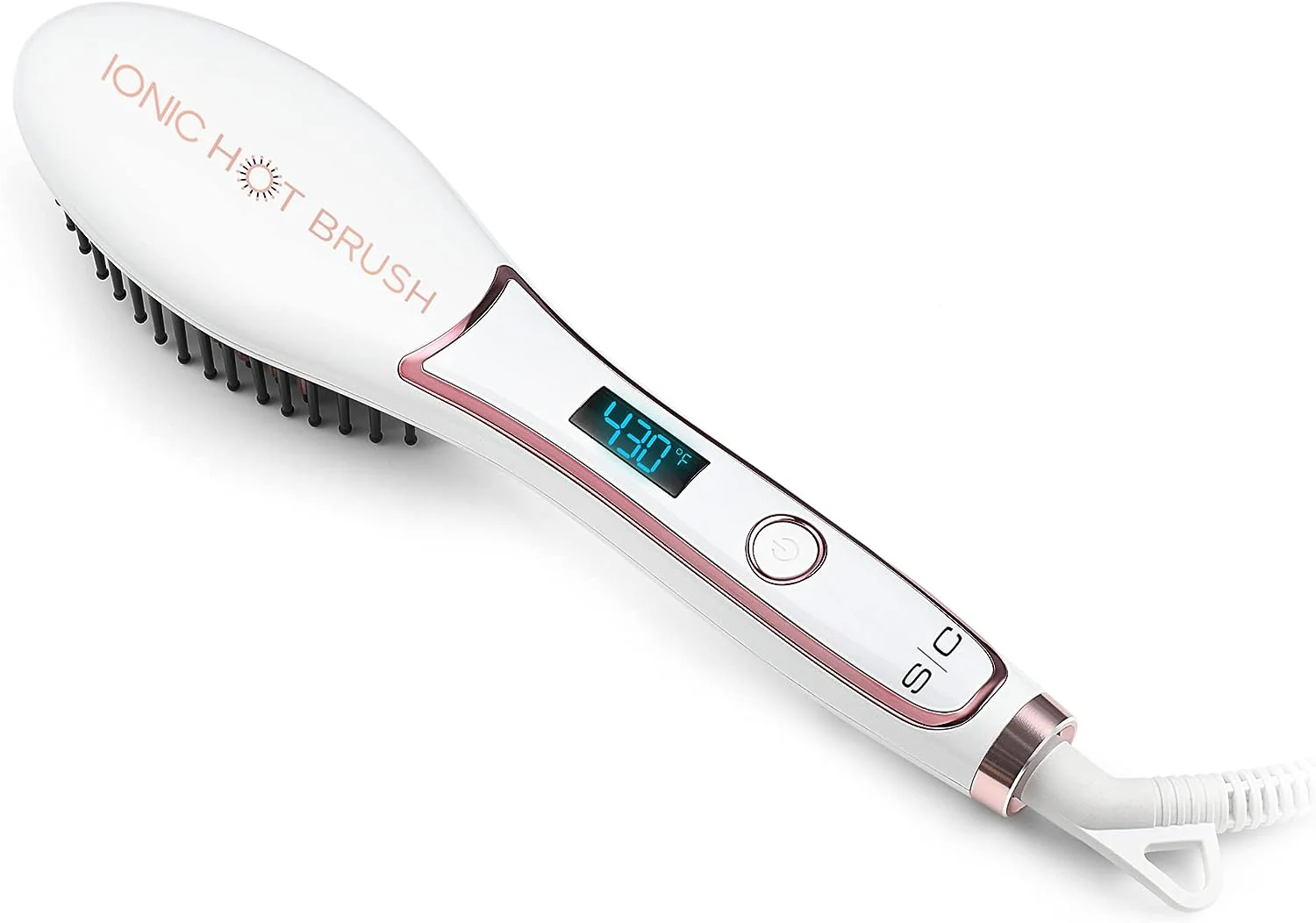 StyleCraft Ionic Straightening Hot Brush w/ Cool Tips & LED Display (SC705W) - Image 4