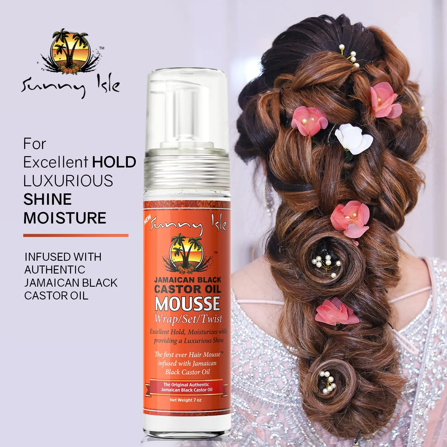 Sunny Isle Jamaican Black Castor Oil Mousse Wrap, Set, Twist (210ml/7oz) - Image 3